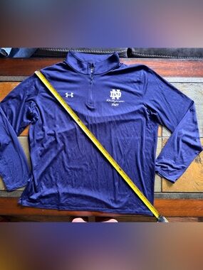 Notre dame rec sport staff xxl blu navy 1/4 zip sport university football